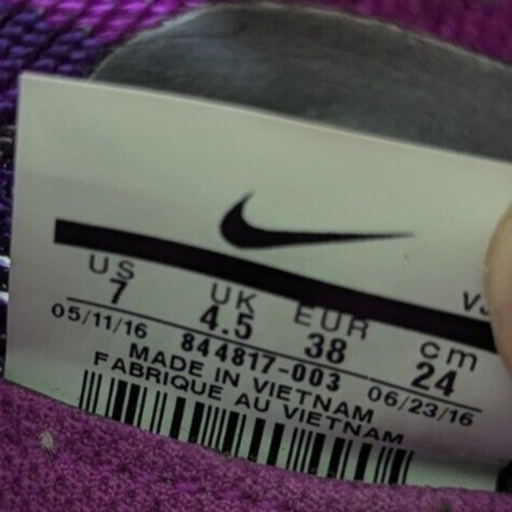Nike Free RN Flyknit Women's Running Shoes Gray Purple US‎ 7 EU 38 - Picture 5 of 10